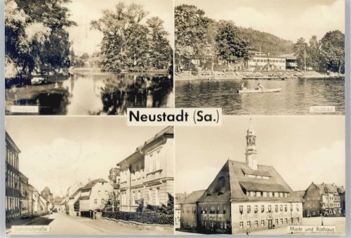 Neustadt Bahnhofstraße, Markt, Rathaus, Stadtbad, STadtpark