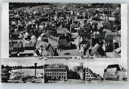 Schwenningen gel. 15.5.63, Neckar-Ursprung, Rathaus, Kienzle-Uhrenfabrik