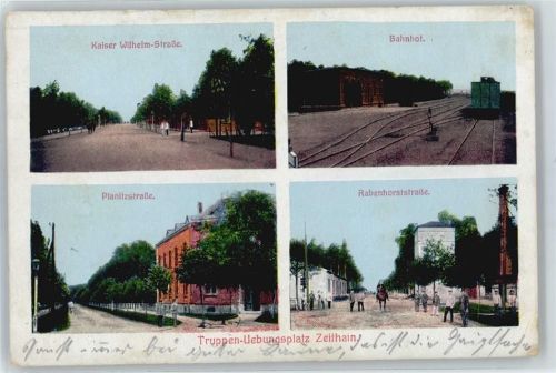 Zeithain Gel. 25.04.17, Kaiser Wilhelm-Strasse, Bahnhof, Planitzstrasse, Rabenhorststrasse, Truppen-Übungsplatz