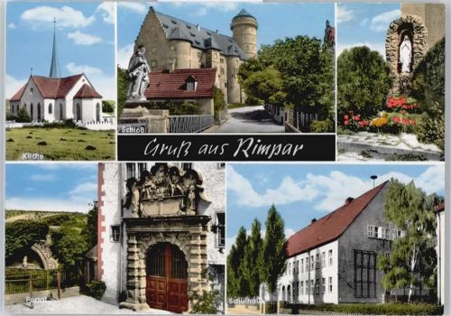 Rimpar Kirche, Schloss, Schulhaus, Portal