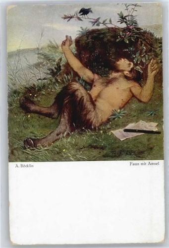 Faun mit Amsel