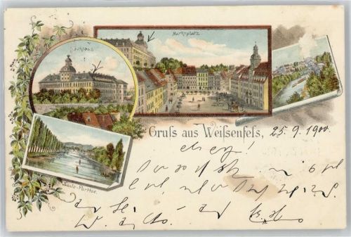 Weißenfels Marktplatz, Schloß, Saale-Partie
