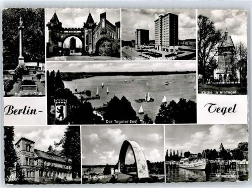 Tegel Kirche, Borsig, Humboldt-Grab, Schloß, Borsigbogen, Strandschloß, Tegeler See, Hochhäuser Ziekowstraße