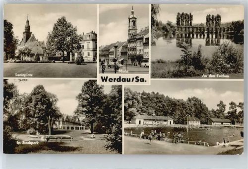 Werdau Leninplatz, Stadtpark, Markt, FReibad