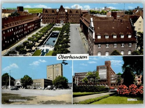 Oberhausen Friedensplatz, Hauptbahnhof, Rathaus