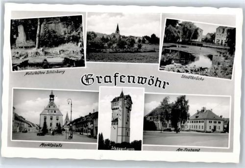 Grafenwöhr Naturbühne Schönberg, Stadtbrücke, Marktplatz, Wasserturm, Am Postamt