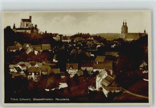 Gößweinstein 1938 Panorama Bromsilberkarte Verlag Leistner Muggendorf