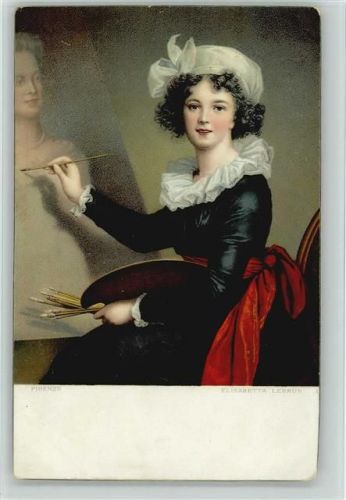 1907 Litho AK Elisabetta Lebrun Staffel Stengel Karte