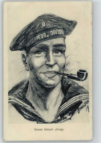 1916 Torpedo Division sign Blossfeld Marine Feldpost WKI
