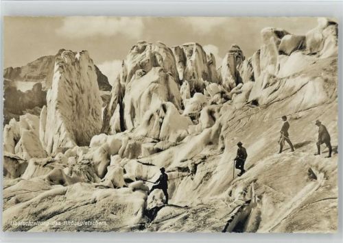 Überschreitung des Rhonegletschers Bergsteiger Foto AK