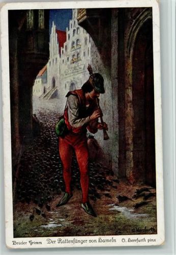 Märchen - Der Rattenfänger Nr. 3 Uvachrom Serie 242 Nr. 4390 AK