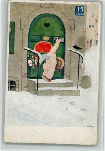 sign Mauder - Der Liebesbote klingelt an der Haustür AK