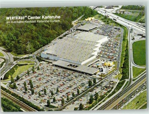 Durlach Wertkauf Einkaufscenter am Autobahn Kleeblatt Karlsruhe-Durlach - Luftbild