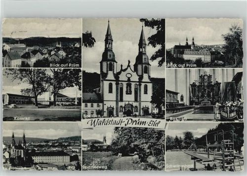 Prüm 1963 Schwimmbad Basilika Konvikt