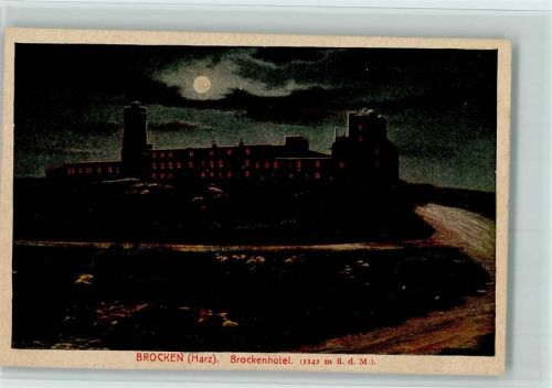 Schierke Brockenhotel bei Mondschein - Offiz. Ansichtskarte