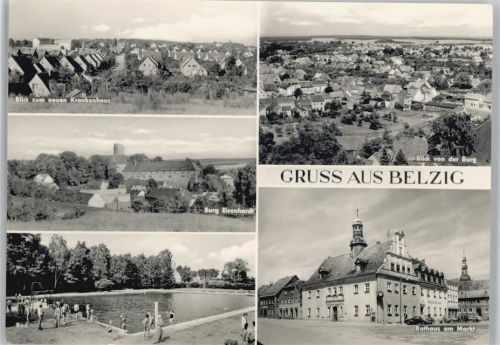Belzig Neues Krankenhaus Burg Eisenhardt Schwimmbad Rathaus Markt
