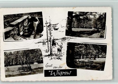 Hilchenbach Wigrow Brunnen Spielwiese Hirsch 4-Bild-Aufnahme