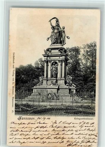 Hannover 1902 Kriegerdenkmal
