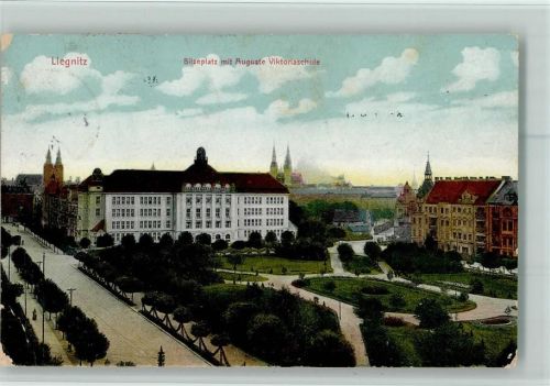 Liegnitz 1910 Bilseplatz mit Auguste-Viktoriaschule