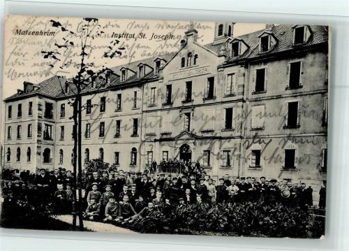 Matzenheim 1911 Institut St. Joseph - Schüler vor dem Haus AK