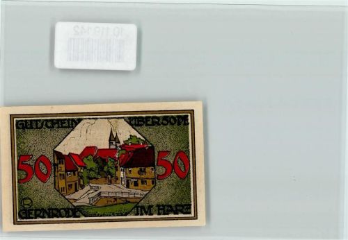Gernrode Notgeld 50 Pf. Stadtansicht