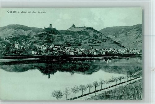 Kobern 1914 Mosel mit den Burgen