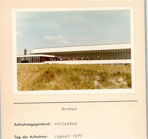 Borkum Wellenbad Außenaufnahme Leuchtturm Foto montiert auf Karton