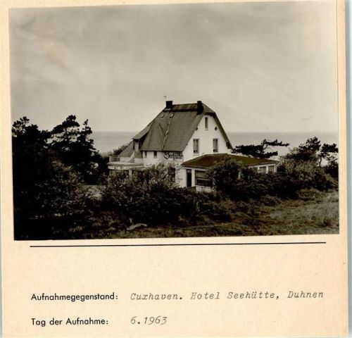 Duhnen Hotel Seehütte Foto montiert auf Karton