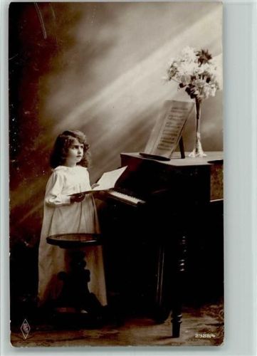 1908 Fotoverlag PFB Serie 2928-4 Mädchen am Klavier AK