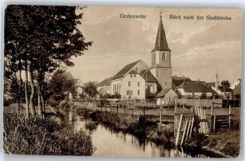 Grafenwöhr Blick nach der Stadtkirche