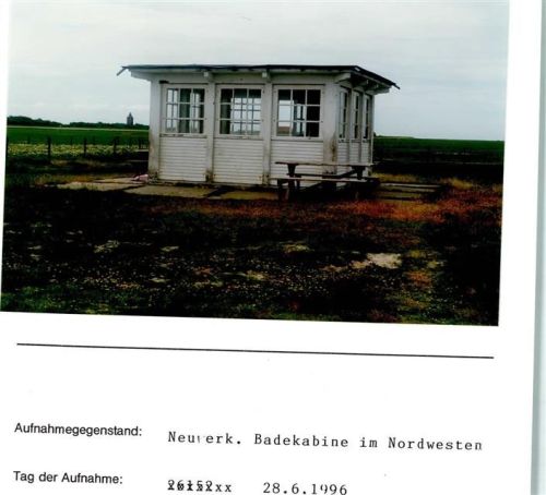 Hamburg-Insel Neuwerk Foto montiert auf Karton Badekabine