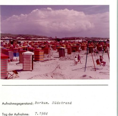 Borkum Südstrand Foto montiert auf Karton