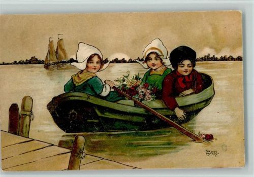 1922 Hollandkinder - Künstlerkarte - leichter Einknick
