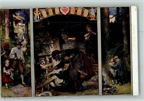 Meinholds Märchenbild Nr. 6 - Hänsel und Gretel AK Gute Erhaltung