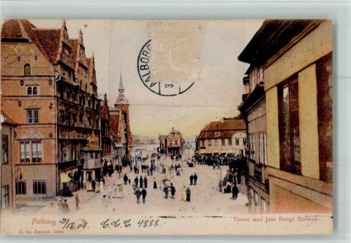 Aalborg Torvet med Jens Bags Stenhus Platz mit Jens Bangs Steinhaus