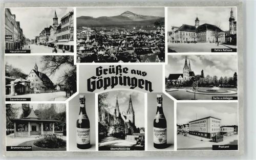 Göppingen Sauerbrunnen Brunnenhäuschen Oberhofenkirche Postamt