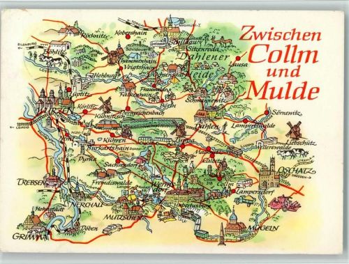 Collm Landkarte Zwischen Collm und Mulde