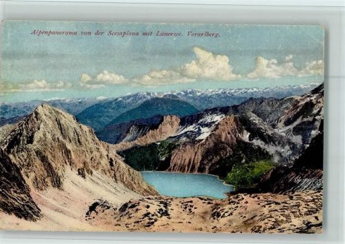 Lünersee Alpenpanorama von der Scesaplana mit Lünersee Photochromiekarte Nr. 11021