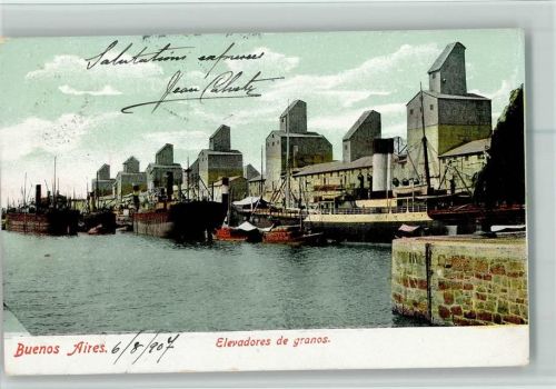 Buenos Aires 1907 Puerto, Hafen - Elevadores de granos AK