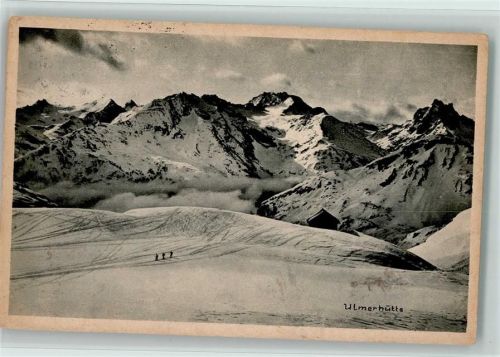 Ulmer Hütte Blick gegen Pateriol Kuchenspitze Saumspitze Winteraufnahme