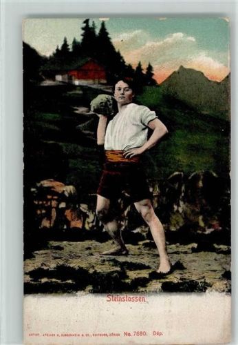 1911 Steinstossen , Verlag Guggenheim Nr. 7680