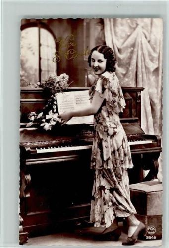 Fotoverlag FOX Paris Serie 3646 - Vive Ste Cecile - Frau am Klavier Klavier 1928