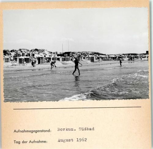 Borkum Südbad Foto montiert auf Karton