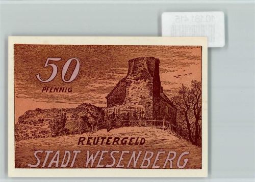 Wesenberg Notgeld Reutergeld Vierspänner