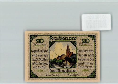 Rathenow Notgeld Mann schaut durch Teleskop Planeten