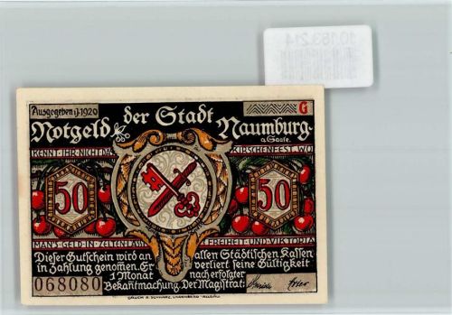 Naumburg Notgeld Scherenschnitt Kirschen