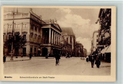 Breslau Schweidnitzerstraße am Stadt-Theater