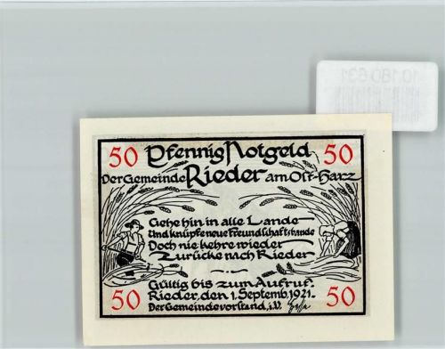 Rieder Notgeld Der dicke Stein