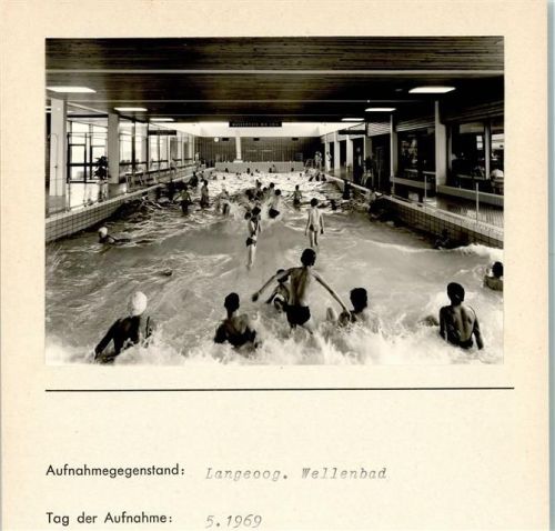 Langeoog Wellenbad Innenaufnahme Foto montiert auf Karton