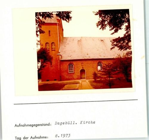 Dagebüll Kirche Foto montiert auf Karton